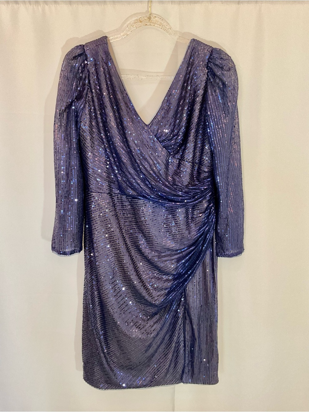 Rene Ruiz Collection Blue Sequin Evening Dress Size 14